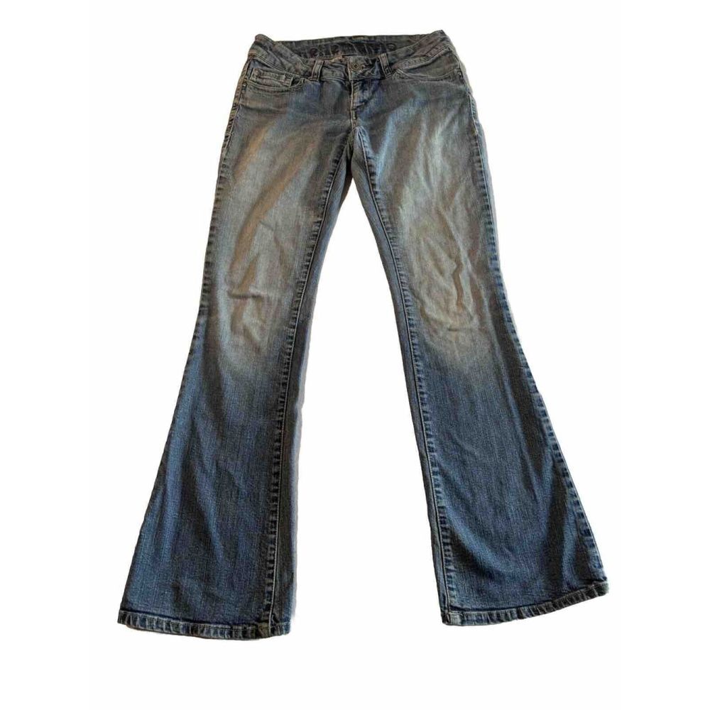 Juniors Ellemeno Vintage Jeans Size 3R Blue Bootcut Low Rise Minor Hem Wear